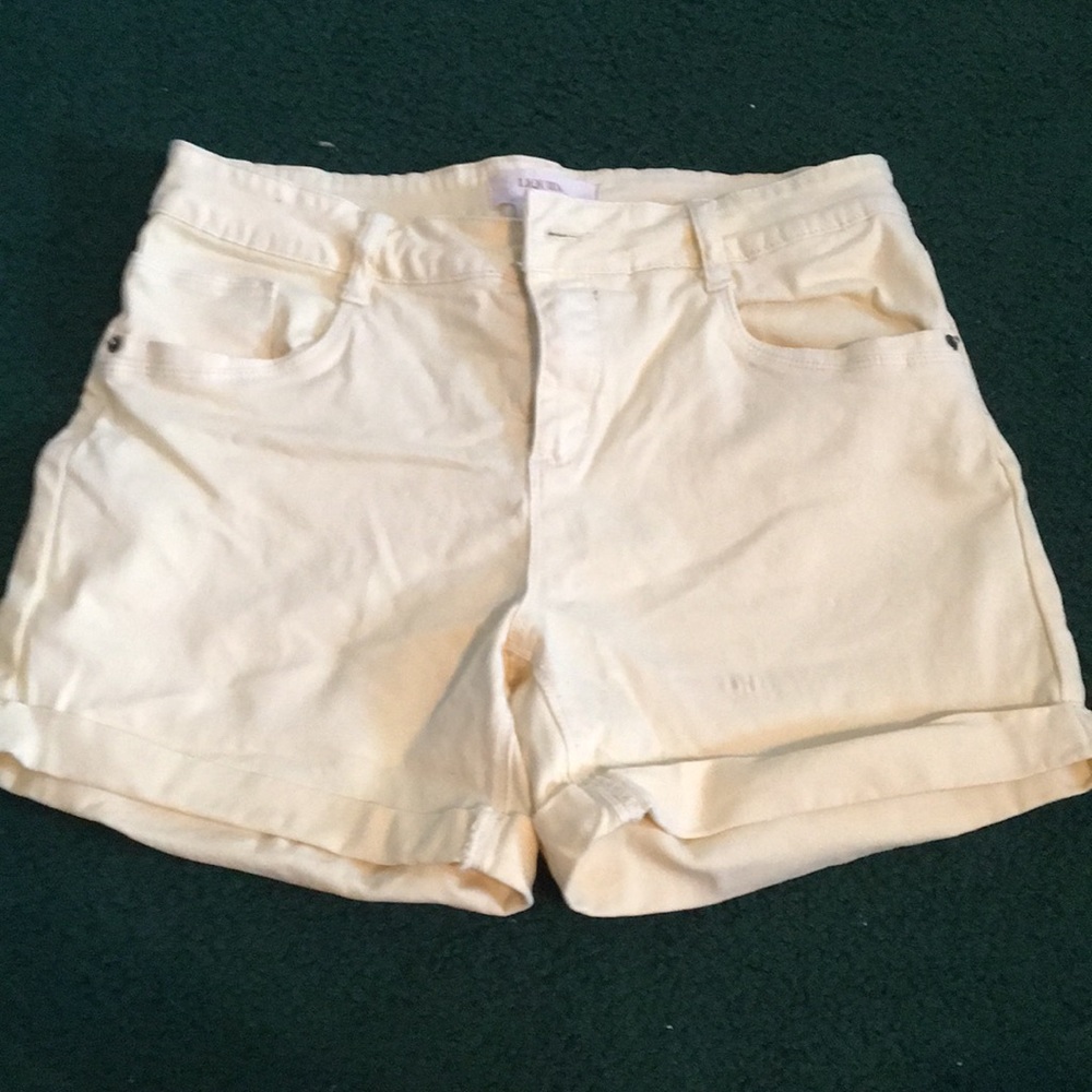 Pale Yellow High Waisted Shorts